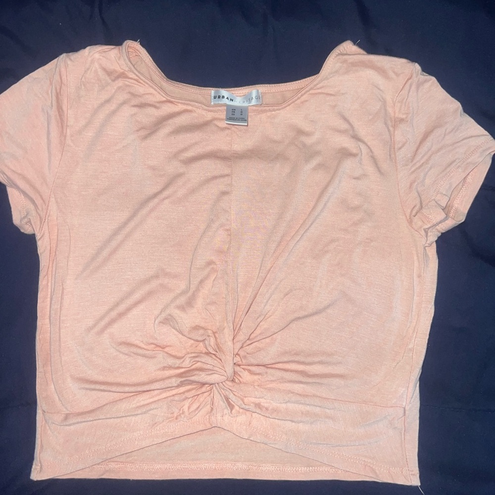 Peach Twist Front Tee